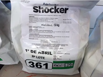 LOTE 361 - 15KG DE FUNGICIDA MICROBIOLÓGICO AGRIVALLE SHOCKER. (NO ESTADO) ATENÇÃO! FAZER A VISITAÇÃO ANTES DE ARREMATAR, NÃO SABEMOS SE FUNCIONA. LEILÃO NÃO TEM GARANTIA E NEM DEVOLUÇÃO, SUJEITO A POSSÍVEIS AVARIAS VISÍVEIS/OCULTAS E/OU AUSÊNCIA DE COMPONENTES.