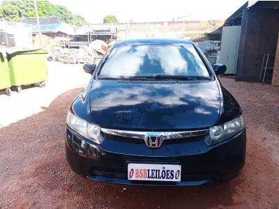 LOTE 537 - 01 HONDA/CIVIC LXS, ANO 2008, COR PRETA, FLEX (NO ESTADO)
