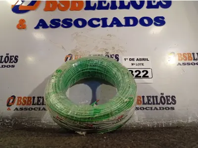 LOTE 322 - 01 ROLO DE CABO FLEXÍVEL 100M 4MM NA COR VERDE(NOVO). (NO ESTADO) ATENÇÃO! FAZER A VISITAÇÃO ANTES DE ARREMATAR, NÃO SABEMOS SE FUNCIONA. LEILÃO NÃO TEM GARANTIA E NEM DEVOLUÇÃO, SUJEITO A POSSÍVEIS AVARIAS VISÍVEIS/OCULTAS E/OU AUSÊNCIA DE COMPONENTES.