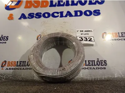 LOTE 332 - 01 ROLO DE CABO FLEXÍVEL 100M 4MM NA COR CINZA(NOVO). (NO ESTADO) ATENÇÃO! FAZER A VISITAÇÃO ANTES DE ARREMATAR, NÃO SABEMOS SE FUNCIONA. LEILÃO NÃO TEM GARANTIA E NEM DEVOLUÇÃO, SUJEITO A POSSÍVEIS AVARIAS VISÍVEIS/OCULTAS E/OU AUSÊNCIA DE COMPONENTES.