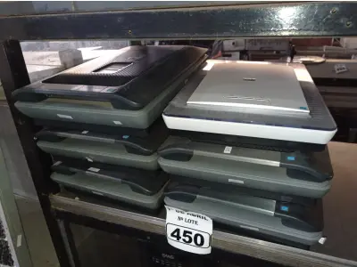 LOTE 450 - 06 SCANNERS MARCAS E MODELOS DIVERSOS. (NO ESTADO) ATENÇÃO! FAZER A VISITAÇÃO ANTES DE ARREMATAR, NÃO SABEMOS SE FUNCIONA. LEILÃO NÃO TEM GARANTIA E NEM DEVOLUÇÃO, SUJEITO A POSSÍVEIS AVARIAS VISÍVEIS/OCULTAS E/OU AUSÊNCIA DE COMPONENTES.