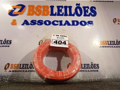 LOTE 404 - 01 ROLO DE CABO FLEXÍVEL 100M 4MM NA COR VERMELHA(NOVO). (NO ESTADO) ATENÇÃO! FAZER A VISITAÇÃO ANTES DE ARREMATAR, NÃO SABEMOS SE FUNCIONA. LEILÃO NÃO TEM GARANTIA E NEM DEVOLUÇÃO, SUJEITO A POSSÍVEIS AVARIAS VISÍVEIS/OCULTAS E/OU AUSÊNCIA DE COMPONENTES.