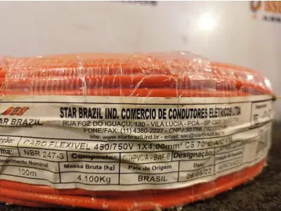 LOTE 388 - 01 ROLO DE CABO FLEXÍVEL 100M 4MM NA COR VERMELHA(NOVO). (NO ESTADO) ATENÇÃO! FAZER A VISITAÇÃO ANTES DE ARREMATAR, NÃO SABEMOS SE FUNCIONA. LEILÃO NÃO TEM GARANTIA E NEM DEVOLUÇÃO, SUJEITO A POSSÍVEIS AVARIAS VISÍVEIS/OCULTAS E/OU AUSÊNCIA DE COMPONENTES.