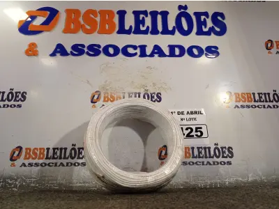 LOTE 425 - 01 ROLO DE CABO FLEXÍVEL 100M 2,5MM NA COR BRANCA(NOVO). (NO ESTADO) ATENÇÃO! FAZER A VISITAÇÃO ANTES DE ARREMATAR, NÃO SABEMOS SE FUNCIONA. LEILÃO NÃO TEM GARANTIA E NEM DEVOLUÇÃO, SUJEITO A POSSÍVEIS AVARIAS VISÍVEIS/OCULTAS E/OU AUSÊNCIA DE COMPONENTES.