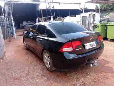 LOTE 537 - 01 HONDA/CIVIC LXS, ANO 2008, COR PRETA, FLEX (NO ESTADO)