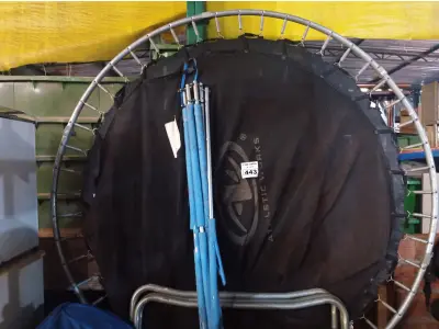 LOTE 443 - 01 CAMA ELÁSTICA. (NO ESTADO) ATENÇÃO! FAZER A VISITAÇÃO ANTES DE ARREMATAR, NÃO SABEMOS SE FUNCIONA. LEILÃO NÃO TEM GARANTIA E NEM DEVOLUÇÃO, SUJEITO A POSSÍVEIS AVARIAS VISÍVEIS/OCULTAS E/OU AUSÊNCIA DE COMPONENTES.