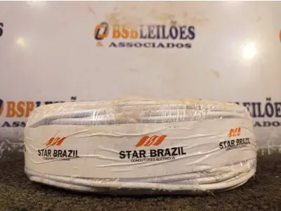LOTE 385 - 01 ROLO DE CABO FLEXÍVEL 100M 4MM NA COR BRANCA(NOVO). (NO ESTADO) ATENÇÃO! FAZER A VISITAÇÃO ANTES DE ARREMATAR, NÃO SABEMOS SE FUNCIONA. LEILÃO NÃO TEM GARANTIA E NEM DEVOLUÇÃO, SUJEITO A POSSÍVEIS AVARIAS VISÍVEIS/OCULTAS E/OU AUSÊNCIA DE COMPONENTES.