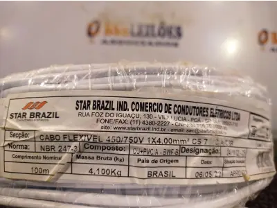 LOTE 385 - 01 ROLO DE CABO FLEXÍVEL 100M 4MM NA COR BRANCA(NOVO). (NO ESTADO) ATENÇÃO! FAZER A VISITAÇÃO ANTES DE ARREMATAR, NÃO SABEMOS SE FUNCIONA. LEILÃO NÃO TEM GARANTIA E NEM DEVOLUÇÃO, SUJEITO A POSSÍVEIS AVARIAS VISÍVEIS/OCULTAS E/OU AUSÊNCIA DE COMPONENTES.