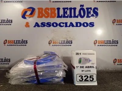 LOTE 325 - 10 MÁSCARAS DE PROTEÇÃO E 05 TERMÔMETROS DIGITAIS. (NO ESTADO) ATENÇÃO! FAZER A VISITAÇÃO ANTES DE ARREMATAR, NÃO SABEMOS SE FUNCIONA. LEILÃO NÃO TEM GARANTIA E NEM DEVOLUÇÃO, SUJEITO A POSSÍVEIS AVARIAS VISÍVEIS/OCULTAS E/OU AUSÊNCIA DE COMPONENTES.