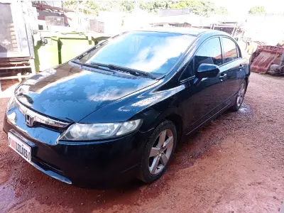 LOTE 537 - 01 HONDA/CIVIC LXS, ANO 2008, COR PRETA, FLEX (NO ESTADO)