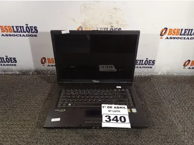 LOTE 340 - 01 NOTEBOOK MARCA FUJITSU. (NO ESTADO) ATENÇÃO! FAZER A VISITAÇÃO ANTES DE ARREMATAR, NÃO SABEMOS SE FUNCIONA. LEILÃO NÃO TEM GARANTIA E NEM DEVOLUÇÃO, SUJEITO A POSSÍVEIS AVARIAS VISÍVEIS/OCULTAS E/OU AUSÊNCIA DE COMPONENTES.