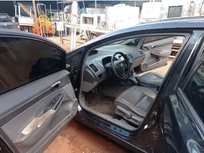LOTE 537 - 01 HONDA/CIVIC LXS, ANO 2008, COR PRETA, FLEX (NO ESTADO)