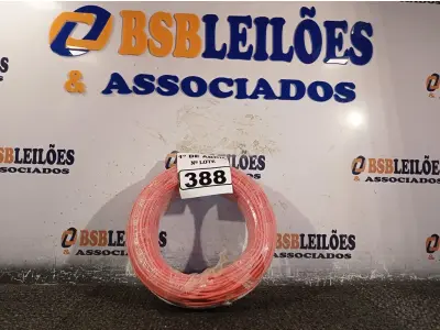 LOTE 388 - 01 ROLO DE CABO FLEXÍVEL 100M 4MM NA COR VERMELHA(NOVO). (NO ESTADO) ATENÇÃO! FAZER A VISITAÇÃO ANTES DE ARREMATAR, NÃO SABEMOS SE FUNCIONA. LEILÃO NÃO TEM GARANTIA E NEM DEVOLUÇÃO, SUJEITO A POSSÍVEIS AVARIAS VISÍVEIS/OCULTAS E/OU AUSÊNCIA DE COMPONENTES.