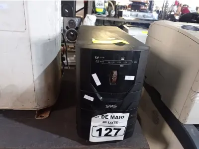 LOTE 127 - 01 NOBREAK MARCA SMS 3200VA. (NO ESTADO) ATENÇÃO! FAZER A VISITAÇÃO ANTES DE ARREMATAR, NÃO SABEMOS SE FUNCIONA. LEILÃO NÃO TEM GARANTIA E NEM DEVOLUÇÃO, SUJEITO A POSSÍVEIS AVARIAS VISÍVEIS/OCULTAS E/OU AUSÊNCIA DE COMPONENTES.