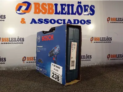 LOTE 238 - 01 FURADEIRA DE IMPACTO PROFISSIONAL A BATERIA MODELO:GSB180-LI220V 710W MARCA BOSCH. (NOVA) (NO ESTADO)