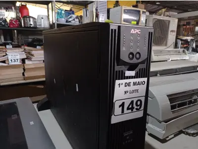 LOTE 149 - 01 NOBREAK MARCA APC SMART-UP RT 3000. (NO ESTADO) ATENÇÃO! FAZER A VISITAÇÃO ANTES DE ARREMATAR, NÃO SABEMOS SE FUNCIONA. LEILÃO NÃO TEM GARANTIA E NEM DEVOLUÇÃO, SUJEITO A POSSÍVEIS AVARIAS VISÍVEIS/OCULTAS E/OU AUSÊNCIA DE COMPONENTES.