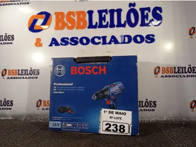 LOTE 238 - 01 FURADEIRA DE IMPACTO PROFISSIONAL A BATERIA MODELO:GSB180-LI220V 710W MARCA BOSCH. (NOVA) (NO ESTADO)