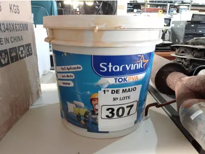 LOTE 307 - 01 BALDE DE MASSA ACRÍLICA 25KG. (NO ESTADO) ATENÇÃO! FAZER A VISITAÇÃO ANTES DE ARREMATAR, NÃO SABEMOS SE FUNCIONA. LEILÃO NÃO TEM GARANTIA E NEM DEVOLUÇÃO, SUJEITO A POSSÍVEIS AVARIAS VISÍVEIS/OCULTAS E/OU AUSÊNCIA DE COMPONENTES.