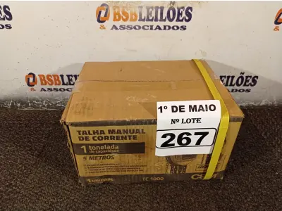 LOTE 267 - 01 TALHA MANUAL DE CORRENTE 1 TONELADA DE CAPACIDADE E 05 METROS MODELO: TC1000 CSM RENTAL PRO. (NOVA). (NO ESTADO)