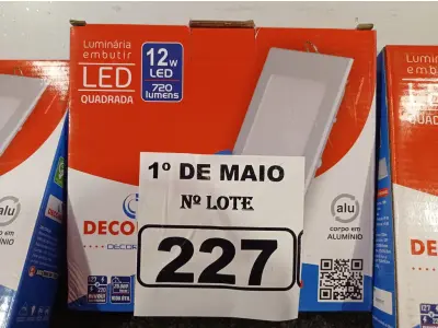 LOTE 227 - 06 LUMINÁRIAS DE LED DE EMBUTIR QUADRADA 240V 12W 6500K DECORLUX. (NOVAS) (NO ESTADO)