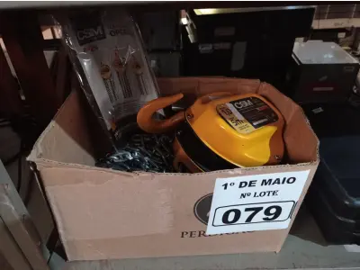 LOTE 079 - 01 TALHA MANUAL DE CORRENTE 1T 5M DE ELEVAÇÃO CSM.  (NOVA) (NO ESTADO)