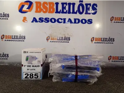 LOTE 285 - 10 MASCARAS DE PROTEÇÃO E 04 TERMÔMETROS DIGITAI. (NO ESTADO) ATENÇÃO! FAZER A VISITAÇÃO ANTES DE ARREMATAR, NÃO SABEMOS SE FUNCIONA. LEILÃO NÃO TEM GARANTIA E NEM DEVOLUÇÃO, SUJEITO A POSSÍVEIS AVARIAS VISÍVEIS/OCULTAS E/OU AUSÊNCIA DE COMPONENTES.