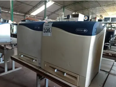 LOTE 336 - 02 IMPRESSORAS MARCAS XEROX PHASER 6500. (NO ESTADO) ATENÇÃO! FAZER A VISITAÇÃO ANTES DE ARREMATAR, NÃO SABEMOS SE FUNCIONA. LEILÃO NÃO TEM GARANTIA E NEM DEVOLUÇÃO, SUJEITO A POSSÍVEIS AVARIAS VISÍVEIS/OCULTAS E/OU AUSÊNCIA DE COMPONENTES.