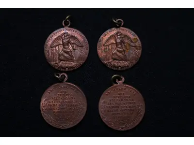 LOTE 030 - LOTE 30 – MEDALHAS REVOLUÇÃO DE 1932 	MEDALHA	OBSERVAÇÕES 1.		Medalha da Revolução de 1932. (São Paulo) Gravador: Montini	Bronzeada 2.		Medalha da Revolução de 1932. (São Paulo) Gravador: Montini	Bronzeada 3.		Medalha da Revolução de 1932. (São Paulo) Gravador: Montini	Bronzeada 4.		Medalha da Revolução de 1932. (São Paulo) Gravador: Montini	Bronzeada