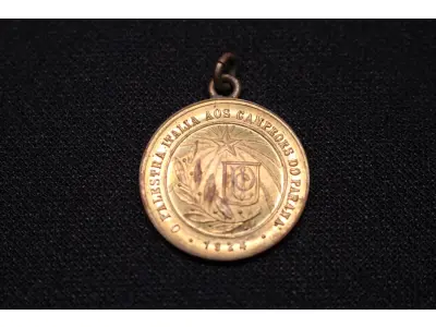 LOTE 008 - LOTE 8 – MEDALHAS PALESTRA ITÁLIA - PALMEIRAS 	MEDALHA	OBSERVAÇÕES 1.		Palestra Itália – Campeões do Paraná. 1924  Gravador: Jose Peon	Acobreada - envelope da Coleção Júlio Estrella Moreira 2.		Palestra Itália – Campeões do Paraná. 1924  Gravador: Jose Peon	Acobreada - envelope da Coleção Júlio Estrella Moreira 3.		Palestra Itália – Campeões do Paraná. 1924  Gravador: Jose Peon	Dourada - envelope da Coleção Júlio Estrella Moreira