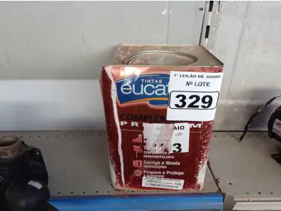 LOTE 329 - 01 LATA DE 16L DE SELADOR ACRÍLICO MARCA EUCATEX. (NO ESTADO) ATENÇÃO! FAZER A VISITAÇÃO ANTES DE ARREMATAR, NÃO SABEMOS SE FUNCIONA. LEILÃO NÃO TEM GARANTIA E NEM DEVOLUÇÃO, SUJEITO A POSSÍVEIS AVARIAS VISÍVEIS/OCULTAS E/OU AUSÊNCIA DE COMPONENTES.