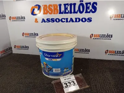 LOTE 333 - 01 GALÃO DE 16L DE MASSA ACRÍLICA MARCA STARVINIL. (NO ESTADO) ATENÇÃO! FAZER A VISITAÇÃO ANTES DE ARREMATAR, NÃO SABEMOS SE FUNCIONA. LEILÃO NÃO TEM GARANTIA E NEM DEVOLUÇÃO, SUJEITO A POSSÍVEIS AVARIAS VISÍVEIS/OCULTAS E/OU AUSÊNCIA DE COMPONENTES.