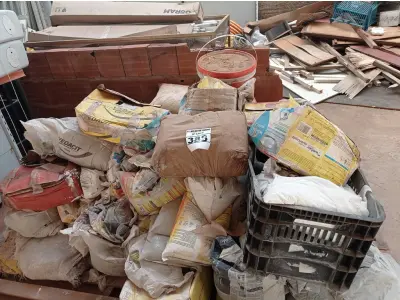 LOTE 388 - 01 LOTE DE MATERIAIS PARA CONSTRUÇÃO. (NO ESTADO) ATENÇÃO! FAZER A VISITAÇÃO ANTES DE ARREMATAR, NÃO SABEMOS SE FUNCIONA. LEILÃO NÃO TEM GARANTIA E NEM DEVOLUÇÃO, SUJEITO A POSSÍVEIS AVARIAS VISÍVEIS/OCULTAS E/OU AUSÊNCIA DE COMPONENTES.
