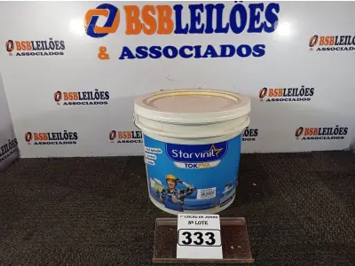 LOTE 333 - 01 GALÃO DE 16L DE MASSA ACRÍLICA MARCA STARVINIL. (NO ESTADO) ATENÇÃO! FAZER A VISITAÇÃO ANTES DE ARREMATAR, NÃO SABEMOS SE FUNCIONA. LEILÃO NÃO TEM GARANTIA E NEM DEVOLUÇÃO, SUJEITO A POSSÍVEIS AVARIAS VISÍVEIS/OCULTAS E/OU AUSÊNCIA DE COMPONENTES.