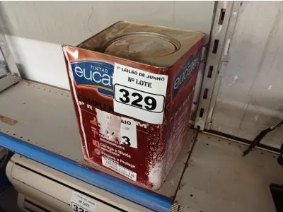 LOTE 329 - 01 LATA DE 16L DE SELADOR ACRÍLICO MARCA EUCATEX. (NO ESTADO) ATENÇÃO! FAZER A VISITAÇÃO ANTES DE ARREMATAR, NÃO SABEMOS SE FUNCIONA. LEILÃO NÃO TEM GARANTIA E NEM DEVOLUÇÃO, SUJEITO A POSSÍVEIS AVARIAS VISÍVEIS/OCULTAS E/OU AUSÊNCIA DE COMPONENTES.