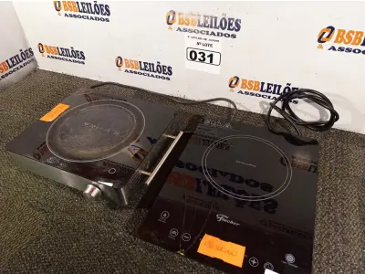 LOTE 031 - 02 FOGÕES DE INDUÇÃO, SENDO 01 MARCA FISCHER 220V E 01 MARCA LECOOK 220V. (NO ESTADO) ATENÇÃO! FAZER A VISITAÇÃO ANTES DE ARREMATAR, NÃO SABEMOS SE FUNCIONA. LEILÃO NÃO TEM GARANTIA E NEM DEVOLUÇÃO, SUJEITO A POSSÍVEIS AVARIAS VISÍVEIS/OCULTAS E/OU AUSÊNCIA DE COMPONENTES.