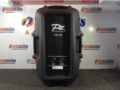 LOTE 253 - 01 CAIXA DE SOM PZPROPASSIVE PROAUDIO PX-12. (NO ESTADO) ATENÇÃO! FAZER A VISITAÇÃO ANTES DE ARREMATAR, NÃO SABEMOS SE FUNCIONA. LEILÃO NÃO TEM GARANTIA E NEM DEVOLUÇÃO, SUJEITO A POSSÍVEIS AVARIAS VISÍVEIS/OCULTAS E/OU AUSÊNCIA DE COMPONENTES.