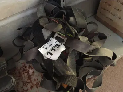 LOTE 113 - 01 LOTE COM 05 CINTOS DE SEGURANÇA.  (NO ESTADO) ATENÇÃO! FAZER A VISITAÇÃO ANTES DE ARREMATAR, NÃO SABEMOS SE FUNCIONA. LEILÃO NÃO TEM GARANTIA E NEM DEVOLUÇÃO, SUJEITO A POSSÍVEIS AVARIAS VISÍVEIS/OCULTAS E/OU AUSÊNCIA DE COMPONENTES.
