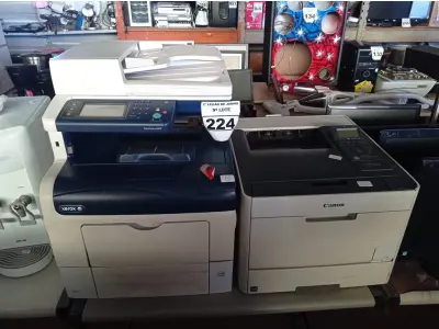 LOTE 224 - 02 IMPRESSORAS, SENDO 01 A LASER MODELO:5280 MARCA CANON E 01MULTIFUNCIONAL WORKCENTRE 6605 SEM TONER. (NO ESTADO) ATENÇÃO! FAZER A VISITAÇÃO ANTES DE ARREMATAR, NÃO SABEMOS SE FUNCIONA. LEILÃO NÃO TEM GARANTIA E NEM DEVOLUÇÃO, SUJEITO A POSSÍVEIS AVARIAS VISÍVEIS/OCULTAS E/OU AUSÊNCIA DE COMPONENTES.