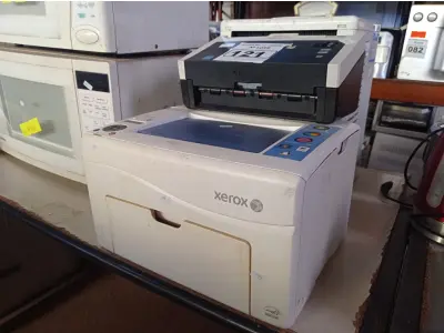 LOTE 121 - 01 IMPRESSORA MODELO PHASER 6010 MARCA XEROX E 01 SCANNER AVISION AD250. (NO ESTADO) ATENÇÃO! FAZER A VISITAÇÃO ANTES DE ARREMATAR, NÃO SABEMOS SE FUNCIONA. LEILÃO NÃO TEM GARANTIA E NEM DEVOLUÇÃO, SUJEITO A POSSÍVEIS AVARIAS VISÍVEIS/OCULTAS E/OU AUSÊNCIA DE COMPONENTES.