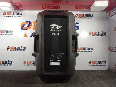 LOTE 025 -  01 CAIXA DE SOM PZPROPASSIVE PROAUDIO PX-12. (NO ESTADO) ATENÇÃO! FAZER A VISITAÇÃO ANTES DE ARREMATAR, NÃO SABEMOS SE FUNCIONA. LEILÃO NÃO TEM GARANTIA E NEM DEVOLUÇÃO, SUJEITO A POSSÍVEIS AVARIAS VISÍVEIS/OCULTAS E/OU AUSÊNCIA DE COMPONENTES.