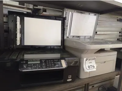 LOTE 076 - 02 IMPRESSORAS, SENDO 01 MARCA EPSON E 01 SAMSUNG COM AVARIAS. (NO ESTADO) ATENÇÃO! FAZER A VISITAÇÃO ANTES DE ARREMATAR, NÃO SABEMOS SE FUNCIONA. LEILÃO NÃO TEM GARANTIA E NEM DEVOLUÇÃO, SUJEITO A POSSÍVEIS AVARIAS VISÍVEIS/OCULTAS E/OU AUSÊNCIA DE COMPONENTES.