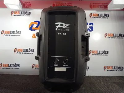 LOTE 180 - 01 CAIXA DE SOM PZPROPASSIVE PROAUDIO PX-12. (NO ESTADO) ATENÇÃO! FAZER A VISITAÇÃO ANTES DE ARREMATAR, NÃO SABEMOS SE FUNCIONA. LEILÃO NÃO TEM GARANTIA E NEM DEVOLUÇÃO, SUJEITO A POSSÍVEIS AVARIAS VISÍVEIS/OCULTAS E/OU AUSÊNCIA DE COMPONENTES.