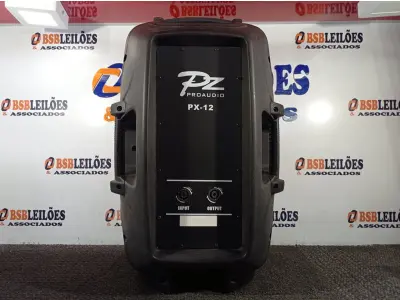 LOTE 135 - 01 CAIXA DE SOM PZPROPASSIVE PROAUDIO PX-12. (NO ESTADO) ATENÇÃO! FAZER A VISITAÇÃO ANTES DE ARREMATAR, NÃO SABEMOS SE FUNCIONA. LEILÃO NÃO TEM GARANTIA E NEM DEVOLUÇÃO, SUJEITO A POSSÍVEIS AVARIAS VISÍVEIS/OCULTAS E/OU AUSÊNCIA DE COMPONENTES.