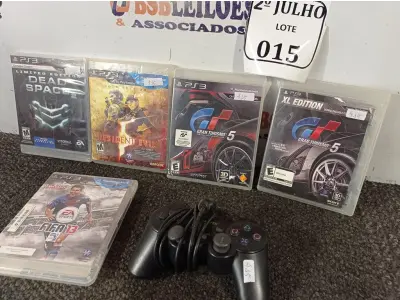 LOTE 015 - 05 JOGOS PARA PS3 E 01 CONTROLE PARA PS2. (NO ESTADO) ATENÇÃO! FAZER A VISITAÇÃO ANTES DE ARREMATAR, NÃO SABEMOS SE FUNCIONA. LEILÃO NÃO TEM GARANTIA E NEM DEVOLUÇÃO, SUJEITO A POSSÍVEIS AVARIAS VISÍVEIS/OCULTAS E/OU AUSÊNCIA DE COMPONENTES.