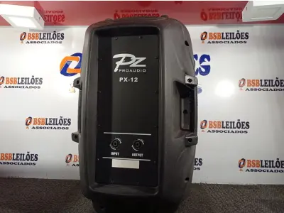LOTE 120 - 01 CAIXA DE SOM PZPROPASSIVE PROAUDIO PX-12. (NO ESTADO) ATENÇÃO! FAZER A VISITAÇÃO ANTES DE ARREMATAR, NÃO SABEMOS SE FUNCIONA. LEILÃO NÃO TEM GARANTIA E NEM DEVOLUÇÃO, SUJEITO A POSSÍVEIS AVARIAS VISÍVEIS/OCULTAS E/OU AUSÊNCIA DE COMPONENTES.