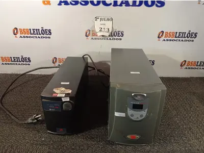 LOTE 213 - 02 NOBREAKS (NO ESTADO) ATENÇÃO! FAZER A VISITAÇÃO ANTES DE ARREMATAR, NÃO SABEMOS SE FUNCIONA. LEILÃO NÃO TEM GARANTIA E NEM DEVOLUÇÃO, SUJEITO A POSSÍVEIS AVARIAS VISÍVEIS/OCULTAS E/OU AUSÊNCIA DE COMPONENTES.