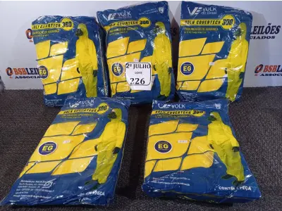 LOTE 226 - 05 MACACÕES DE SEGURANÇA VOLH GOVERTECH 300 TAMANHO EG. (NO ESTADO) ATENÇÃO! FAZER A VISITAÇÃO ANTES DE ARREMATAR, NÃO SABEMOS SE FUNCIONA. LEILÃO NÃO TEM GARANTIA E NEM DEVOLUÇÃO, SUJEITO A POSSÍVEIS AVARIAS VISÍVEIS/OCULTAS E/OU AUSÊNCIA DE COMPONENTES.