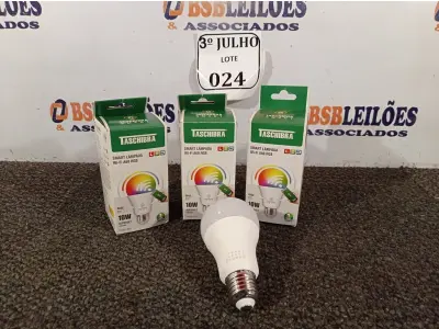 LOTE 024 - 03 LÂMPADAS SSMART WI-FI LED 10W A60 RGB - TASHIBRA NOVO. (NO ESTADO)
