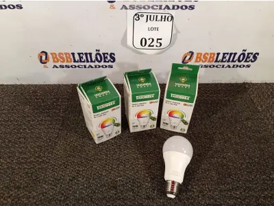 LOTE 025 - 03 LÂMPADA SMART WI-FI LED 10W A60 RGB - TASHIBRA NOVO. (NO ESTADO)