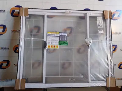 LOTE 150 - 5.886 - JANELA COR TRAD PRONTA 120X100 QUAD REQ12(2F2M) HAIALA NOVO. (NO ESTADO)